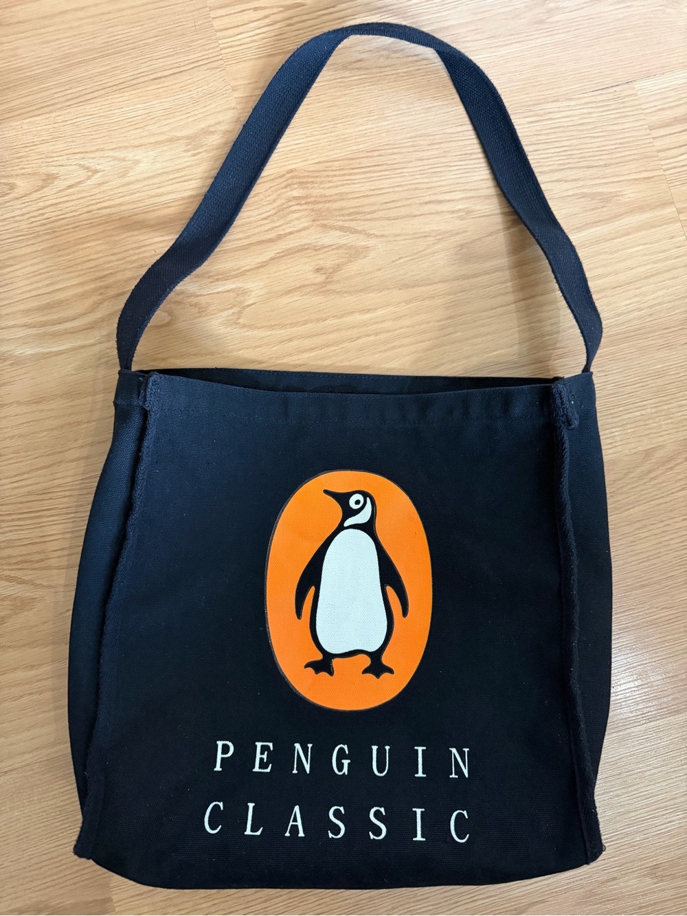 Penguin Classic Black Canvas Tote Bag